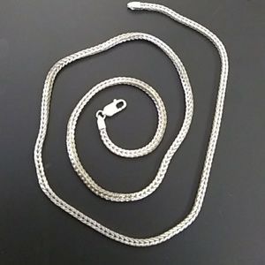 31" LONG Wheat or Snake Braid Necklace SOLID